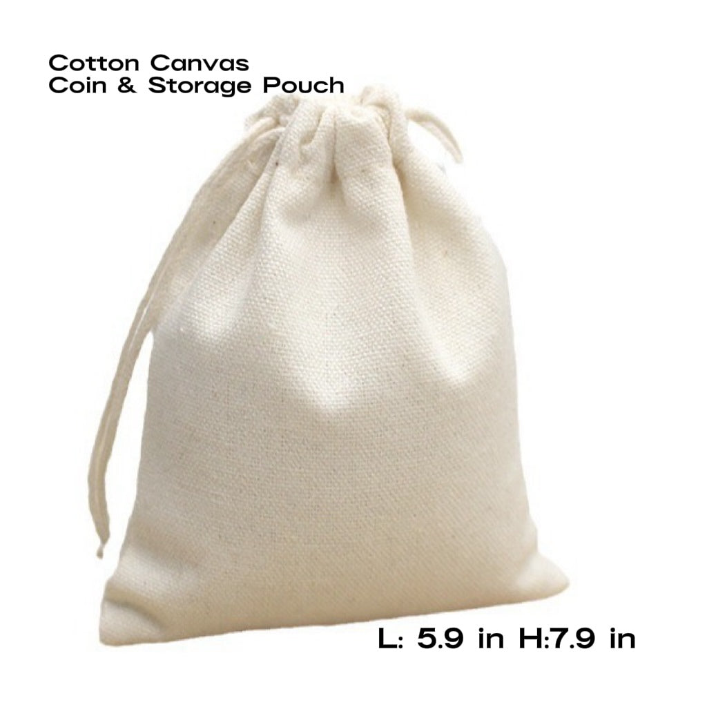 Cotton Canvas Coin & Storage Pouch