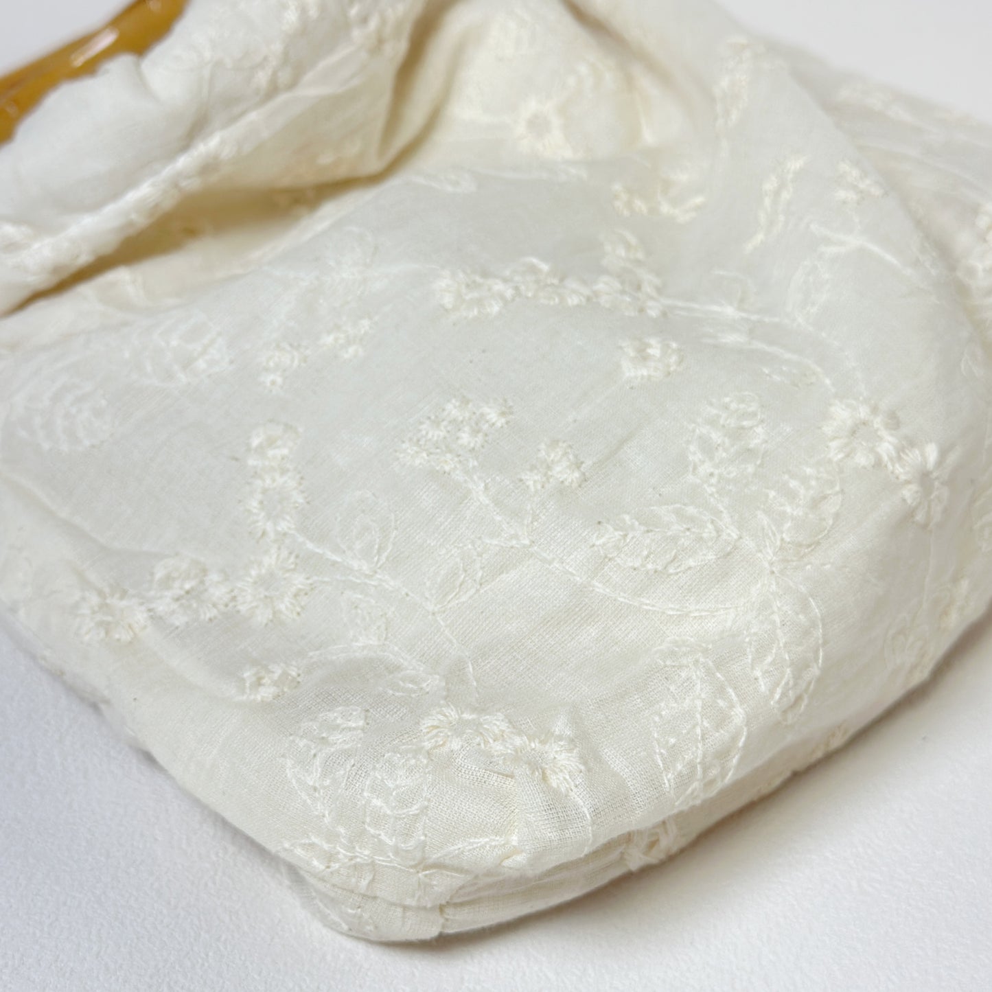 Embroidered Bamboo Handle Mini Tote