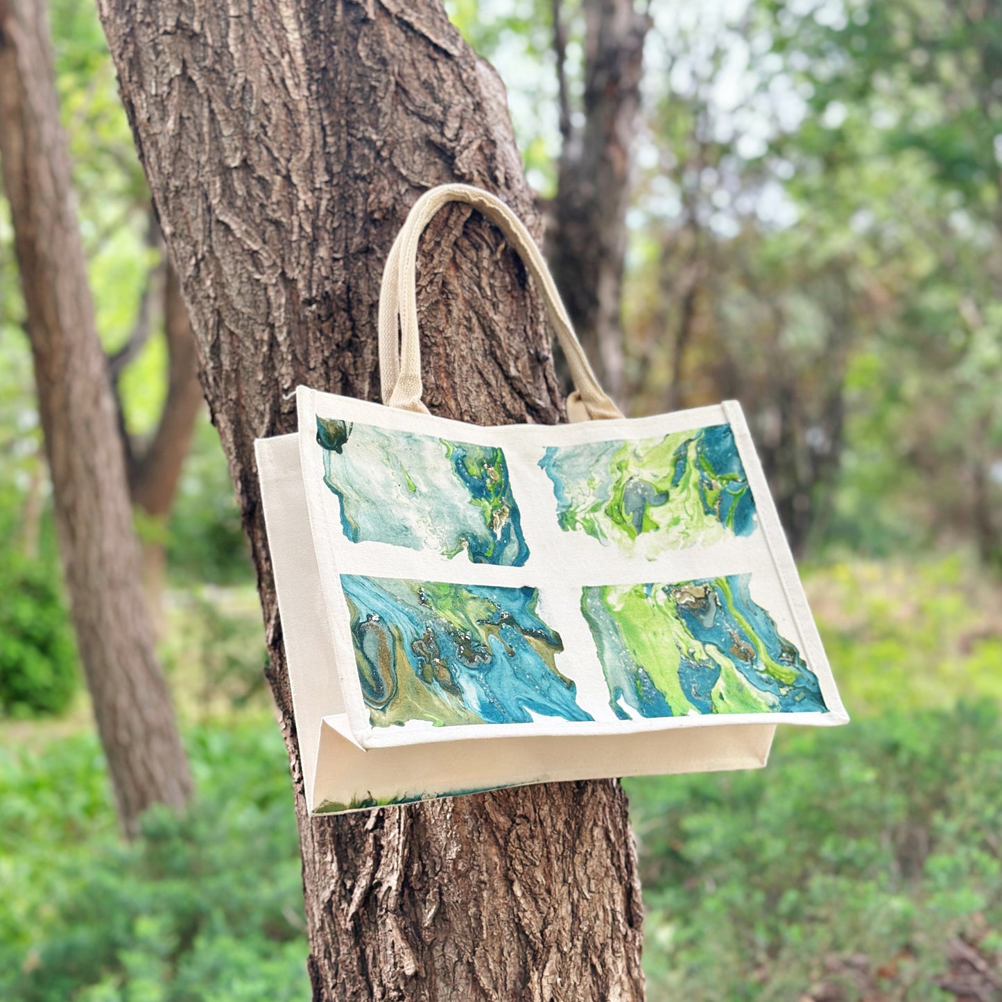 Finished DIY Products - Hand-Dyed Lacquer Tote Bag